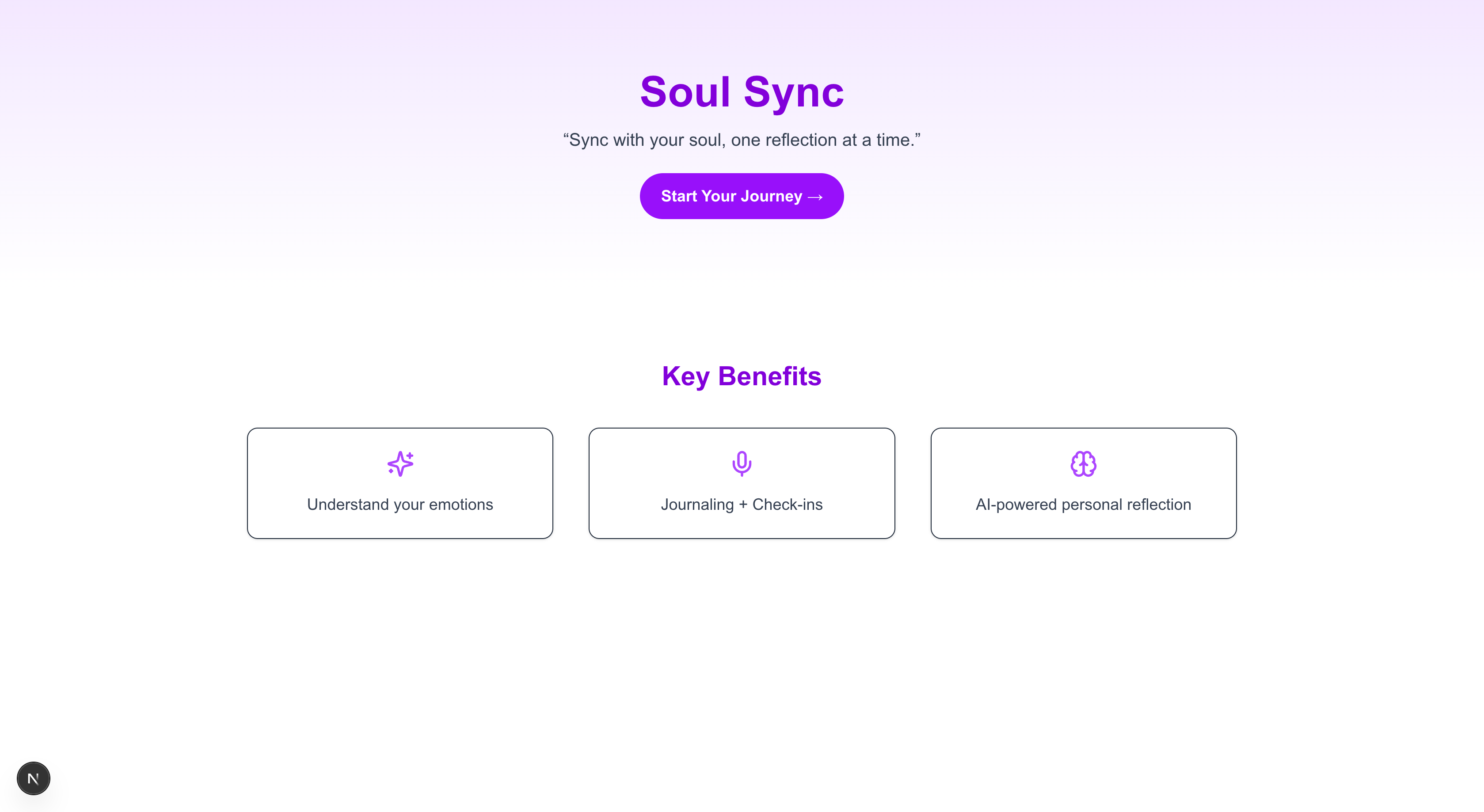 Soul Sync - An AI-powered emotional check-in and self-reflection companion screenshot